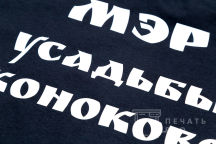 Черная футболка с логотипом «МЭР УСАДЬБЫ»